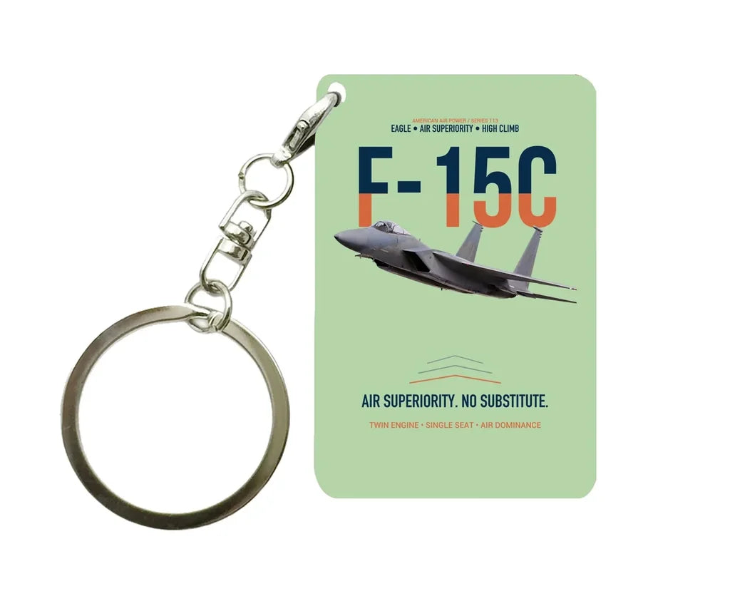 F-15C EAGLE Key Chain design on light green key chain