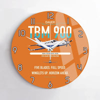 Thumbnail for Daher TBM 900 design on orange no frame wall clock