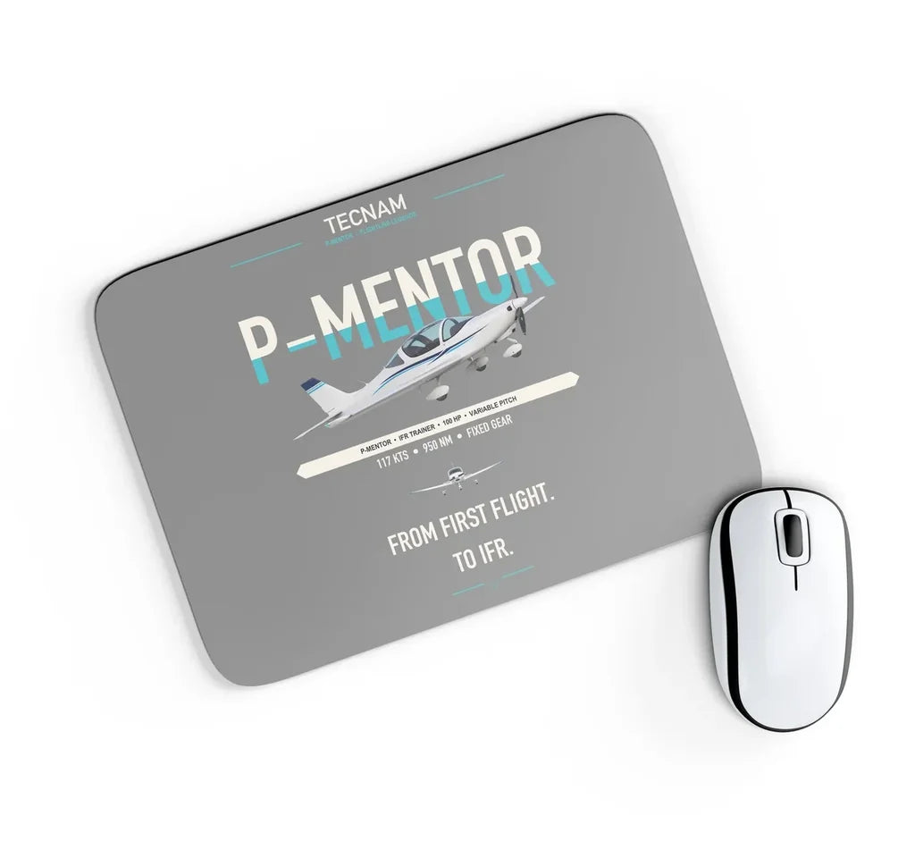 Tecnam P-Mentor design on gray rectangle mouse pad