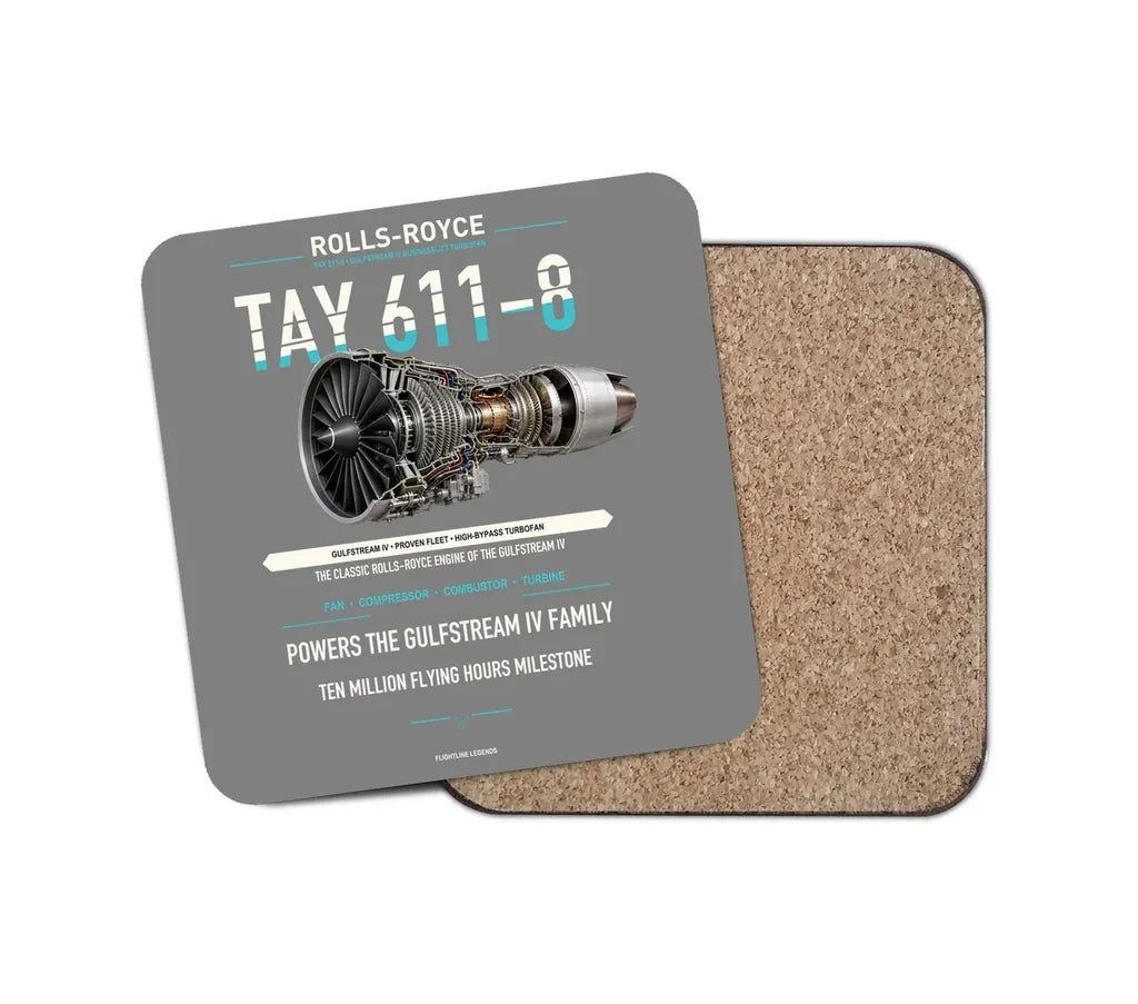 TAY 611-8 design on gray 1 piece coaster