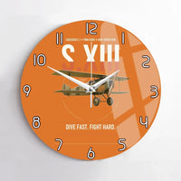 Thumbnail for SPAD S.XIII C.1 design on orange no frame wall clock