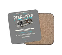 Thumbnail for PT6E-67XP design on gray 1 piece coaster