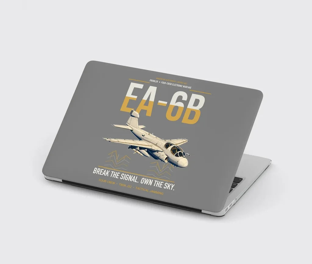 EA-6B Prowler design on gray MacBook case