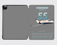 Thumbnail for Bombardier Learjet 55 design on gray ipad tablet case