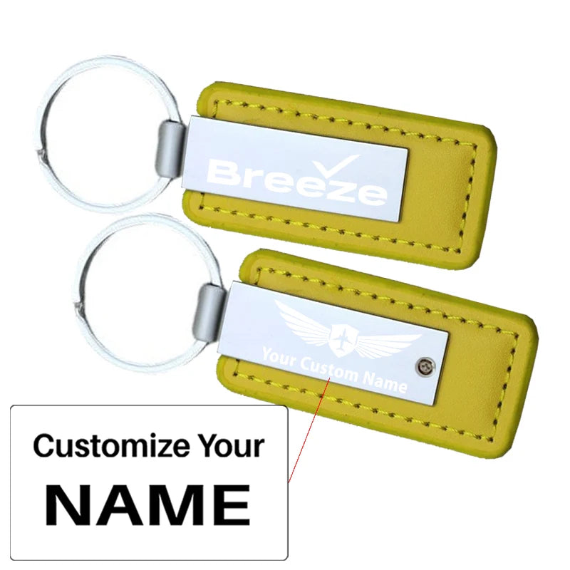 Customisable Breeze Airways Faux Leather Key Chain - view 11