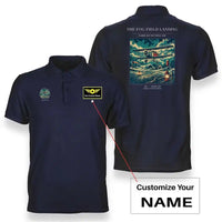 Thumbnail for VINTAGE G4150 - The Fog Field Landing - Double-Side Polo T-Shirt design on navyblue+name