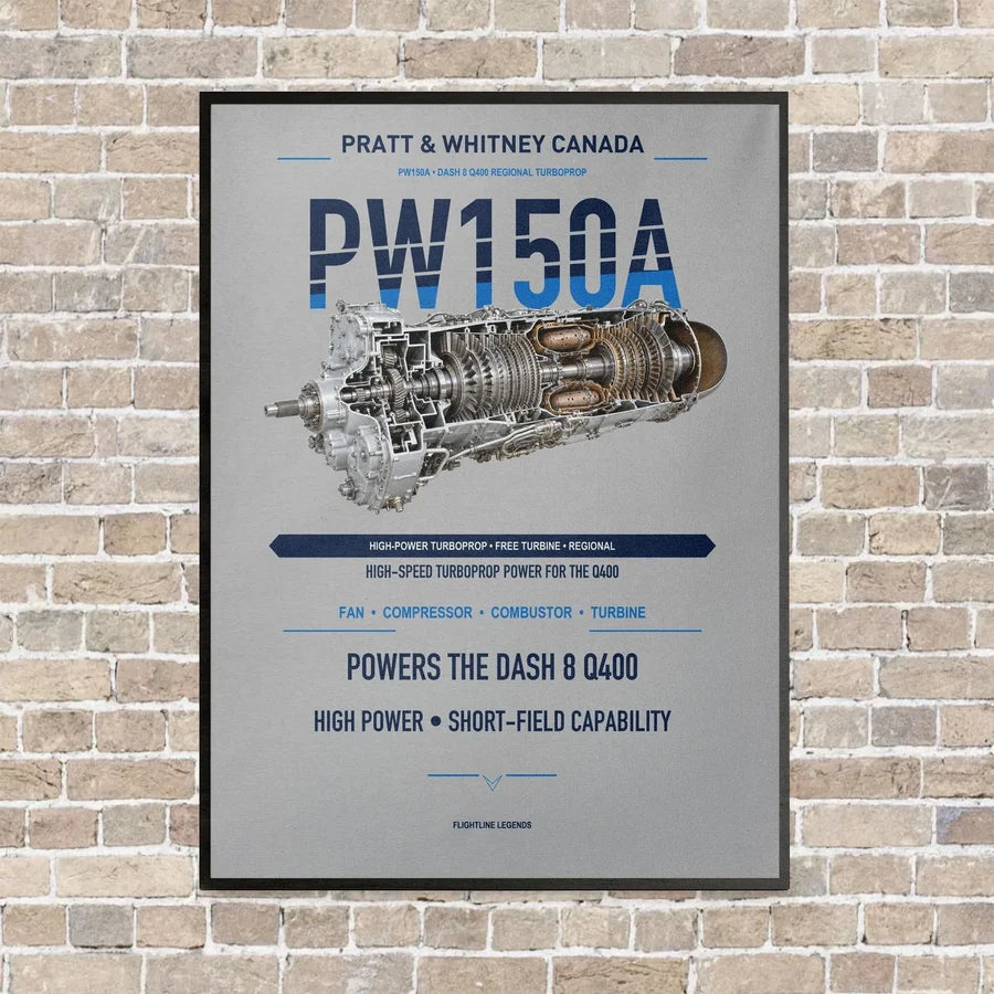 PW150A vertical canvas print - framed - light gray background