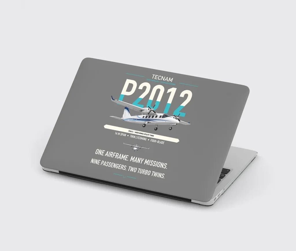 Tecnam P2012 Traveller design on gray MacBook case