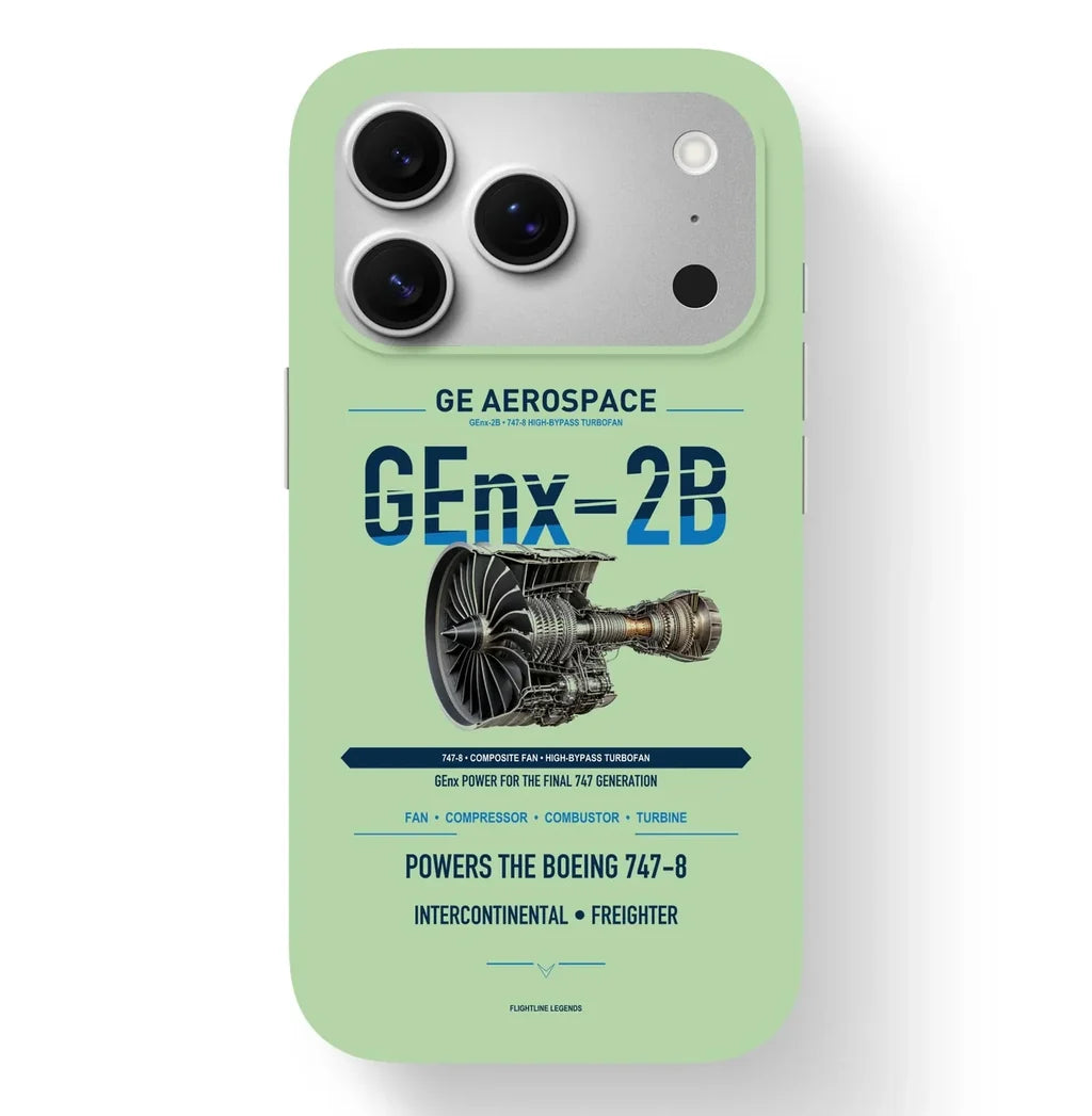 GEnx-2B Case design on light green iphone case