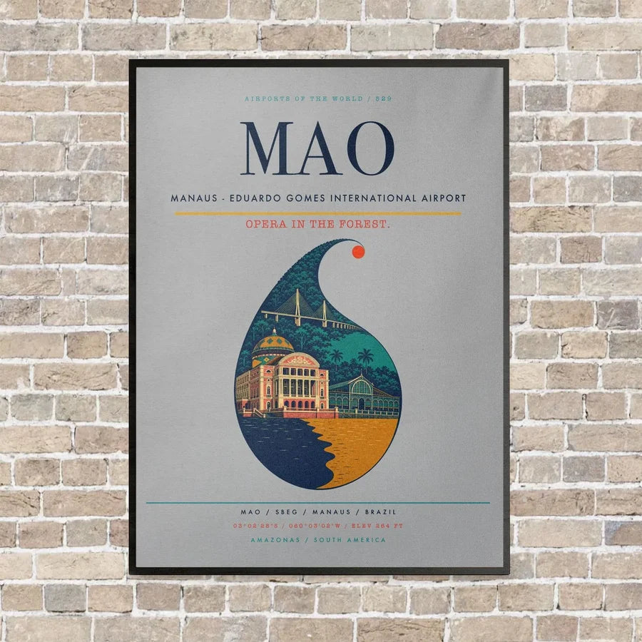 Manaus - Eduardo Gomes International Airport MAO - Canvas Framed - Light Gray