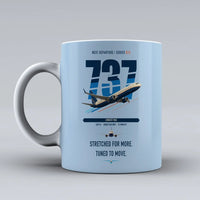 Thumbnail for Boeing 737 MAX 10 double-side print on light blue ceramic mug