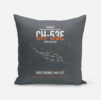 Thumbnail for Sikorsky CH-53E Super Stallion design on gray pillow