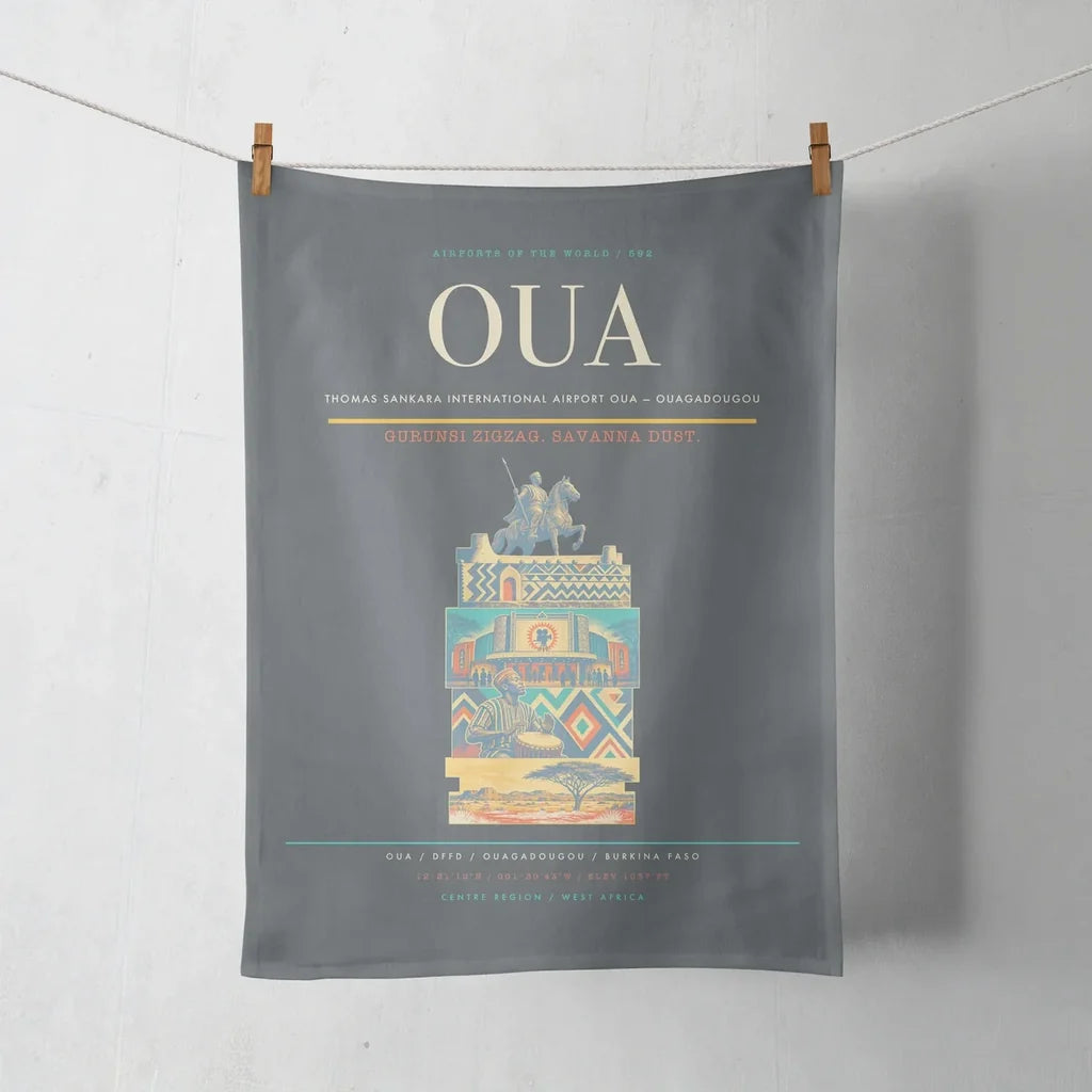 Thomas Sankara International Airport (OUA) design on gray towel