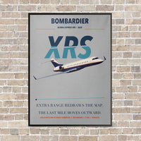 Thumbnail for Bombardier Global Express XRS vertical canvas print - framed - light gray background
