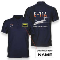 Thumbnail for E-11A BACN design on navy blue+name double-side polo t-shirt, double-side print