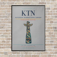 Thumbnail for Ketchikan International Airport KTN vertical canvas print - framed - light gray background
