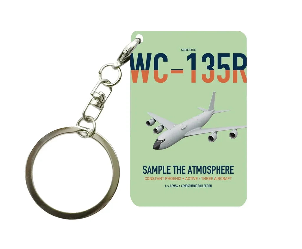 WC-135R Constant Phoenix design on light green designed key chain, double-side print