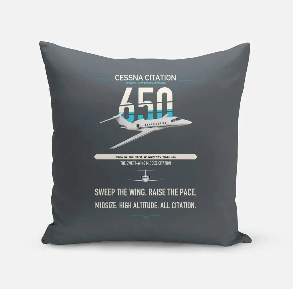 Cessna Citation 650 - Citation III design on gray pillow