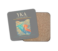 Thumbnail for Kamloops Airport (YKA) design on gray 1 piece coaster