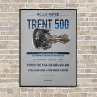 Thumbnail for TRENT 500 vertical canvas print - framed - light gray background