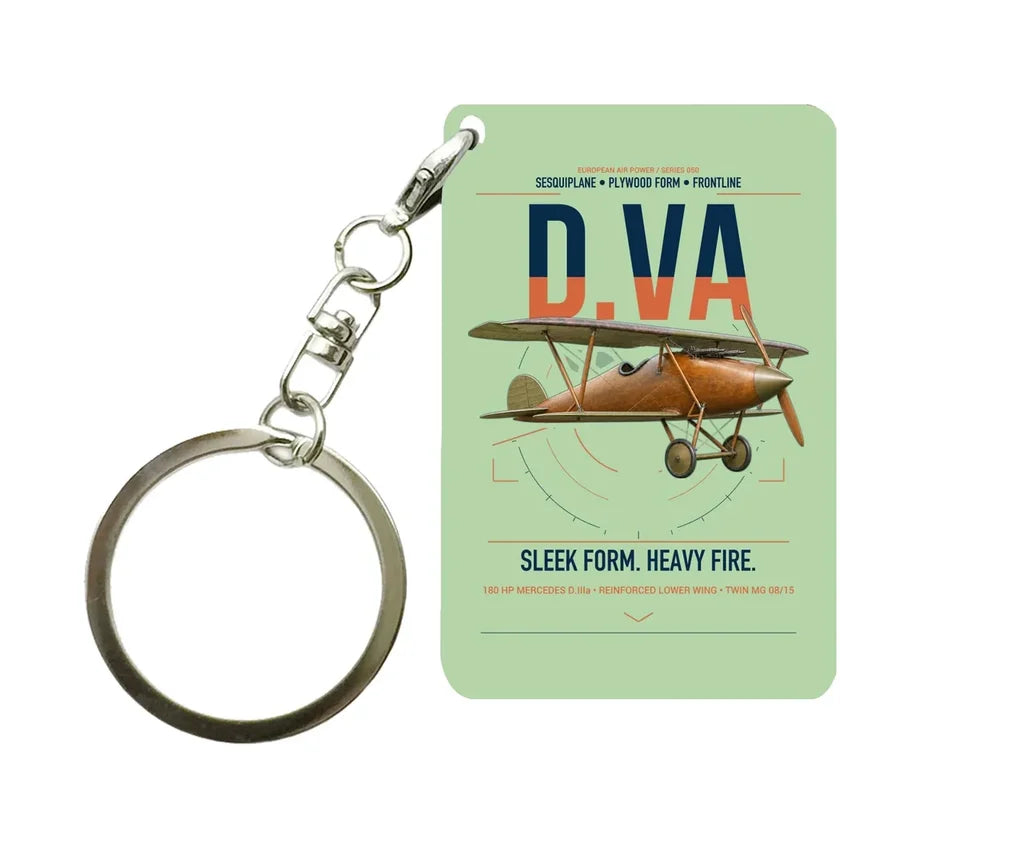Albatros D.Va design on light green designed key chain, double-side print