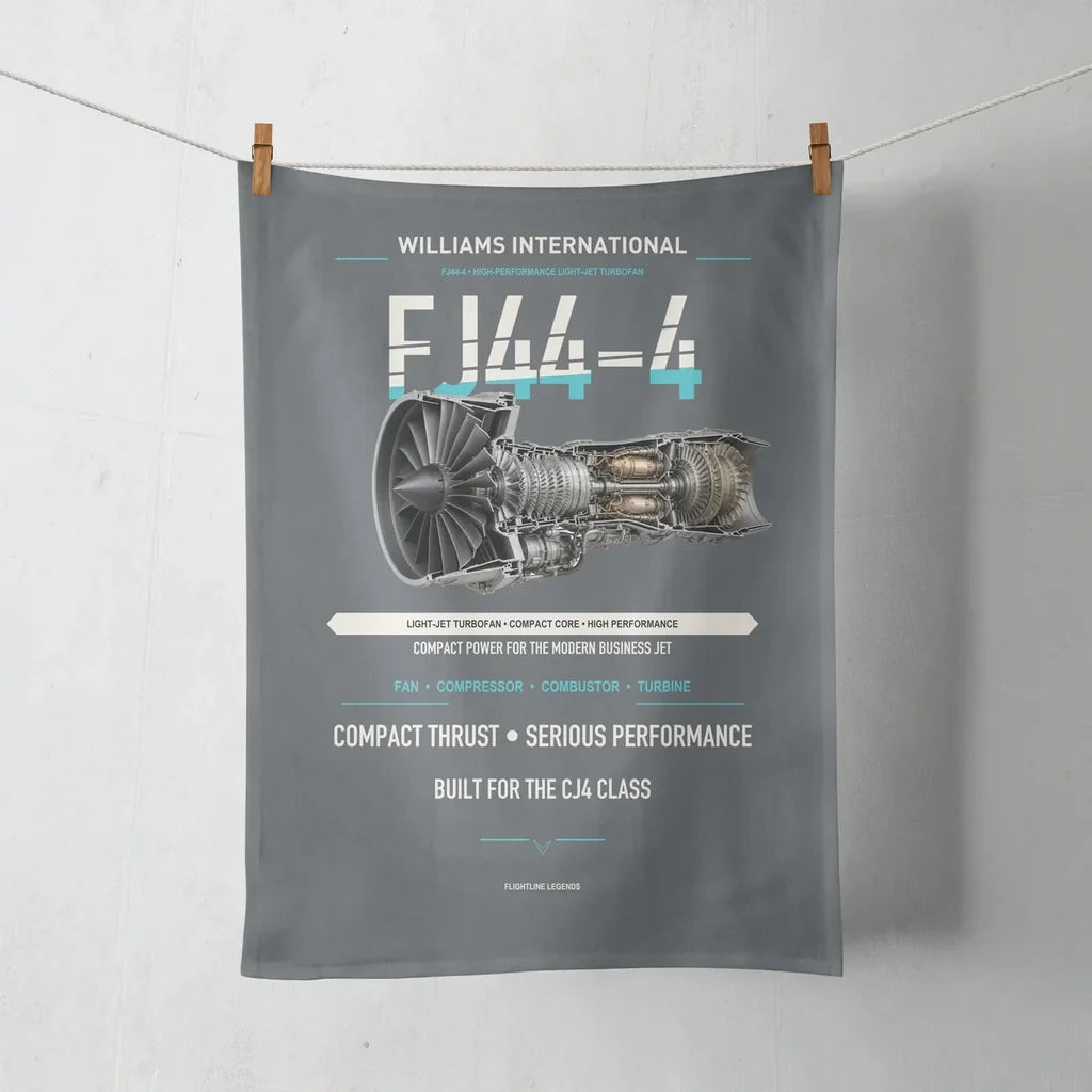 FJ44-4 design on gray towel