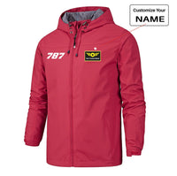 Thumbnail for 787 Flat Text Designed Rain Jackets & Windbreakers - view 11