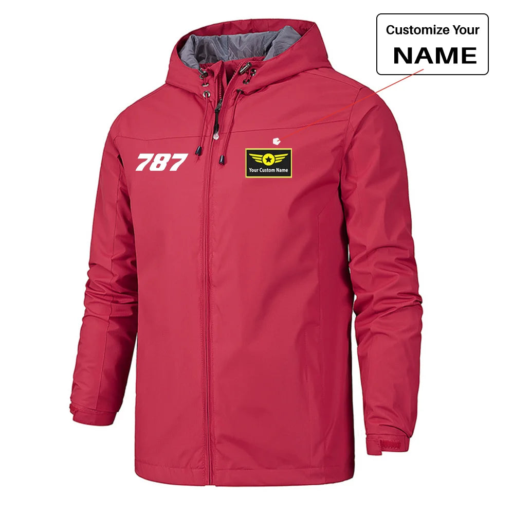 787 Flat Text Designed Rain Jackets & Windbreakers - view 11