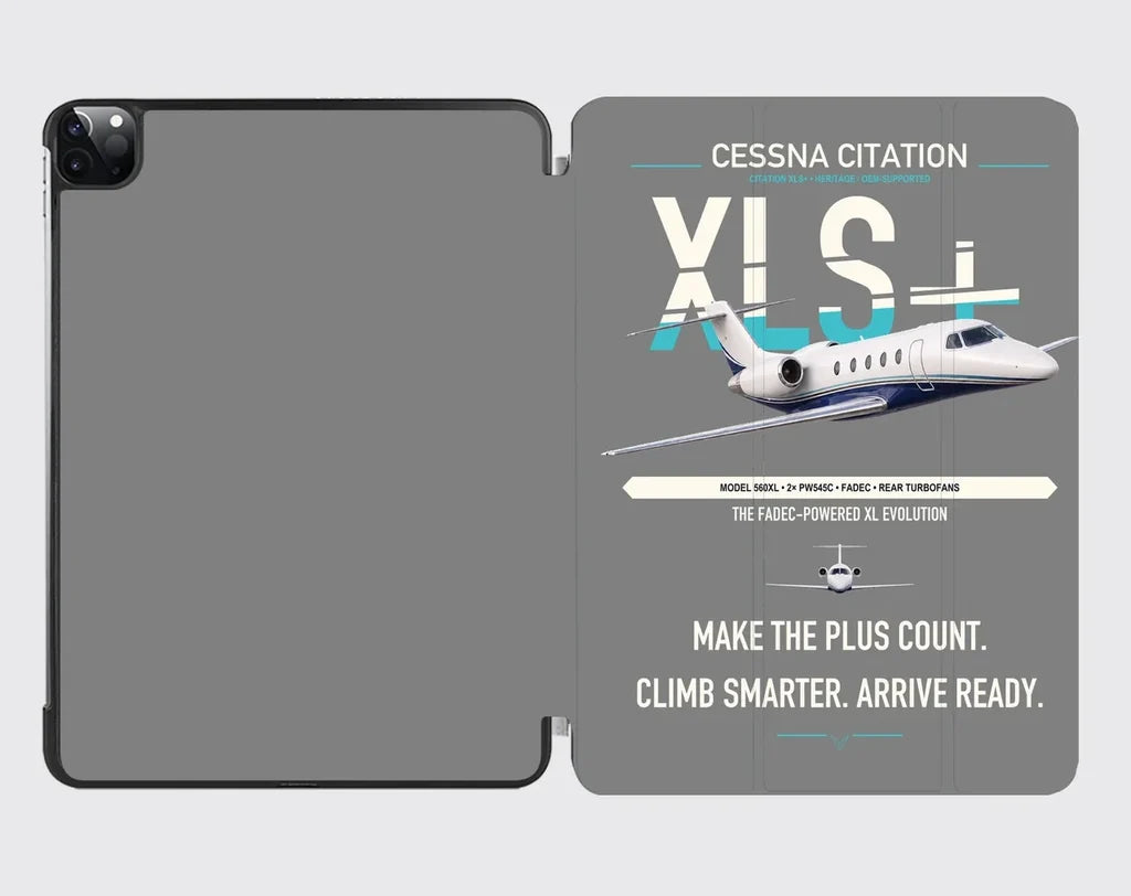 Cessna Citation XLSPlus design on gray ipad tablet case