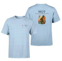 Thumbnail for Sawyer International Airport (MQT) design printed on light blue double-side t-shirt