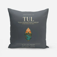 Thumbnail for Tulsa International Airport (TUL) design on gray pillow