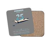 Thumbnail for Bombardier Learjet 25 design on gray 1 piece coaster