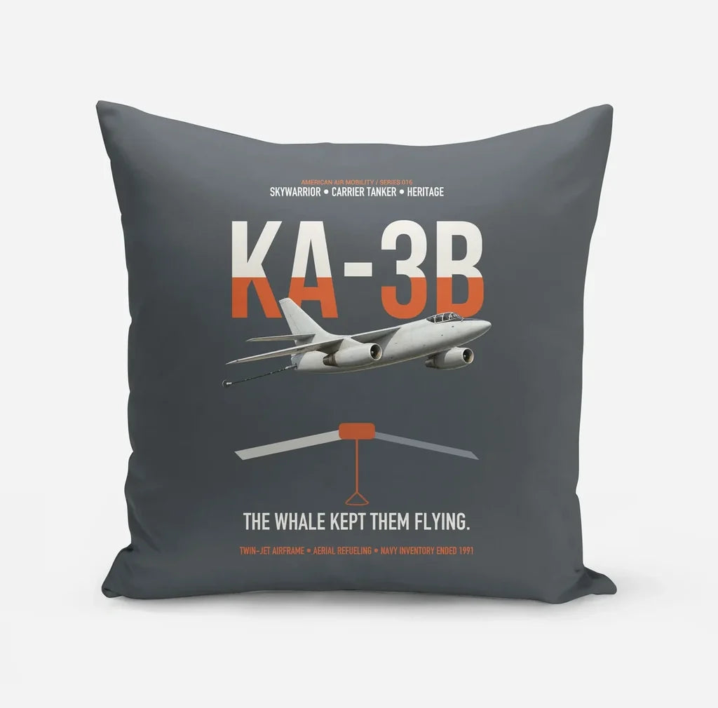 KA-3B Skywarrior design on gray pillow