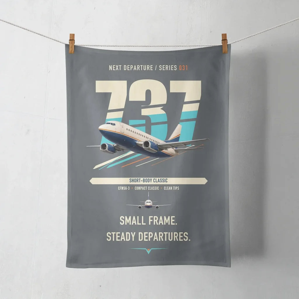 Boeing 737-500 Classic design on gray towel