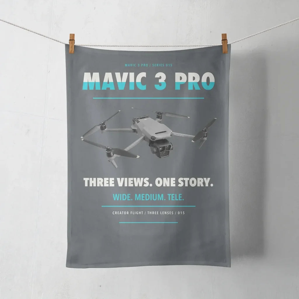 DJI Mavic 3 Pro design on gray towel
