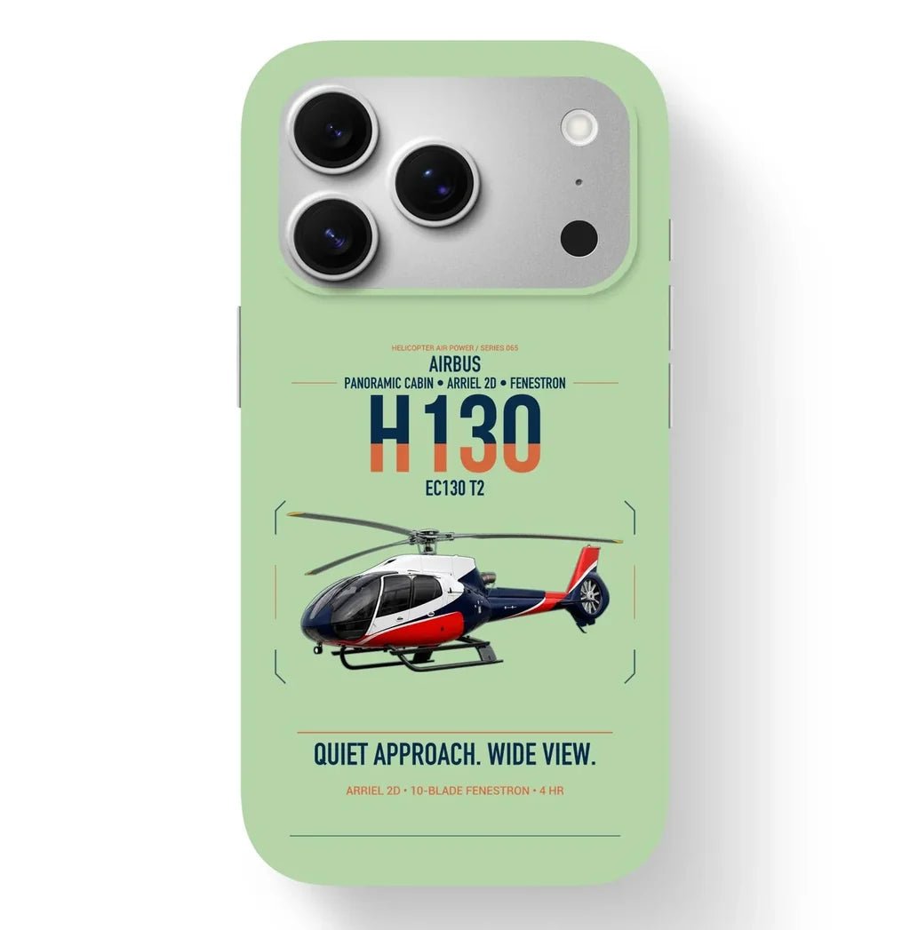 Airbus H130 design on light green magsafe iphone case, for iPhone 17 Pro