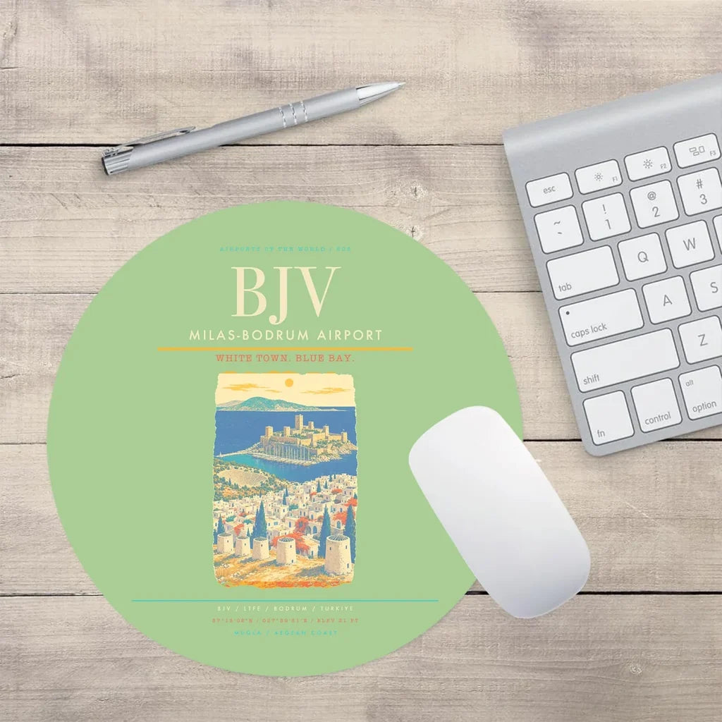 Milas-Bodrum Airport BJV Mouse-Pad Round - Light Green