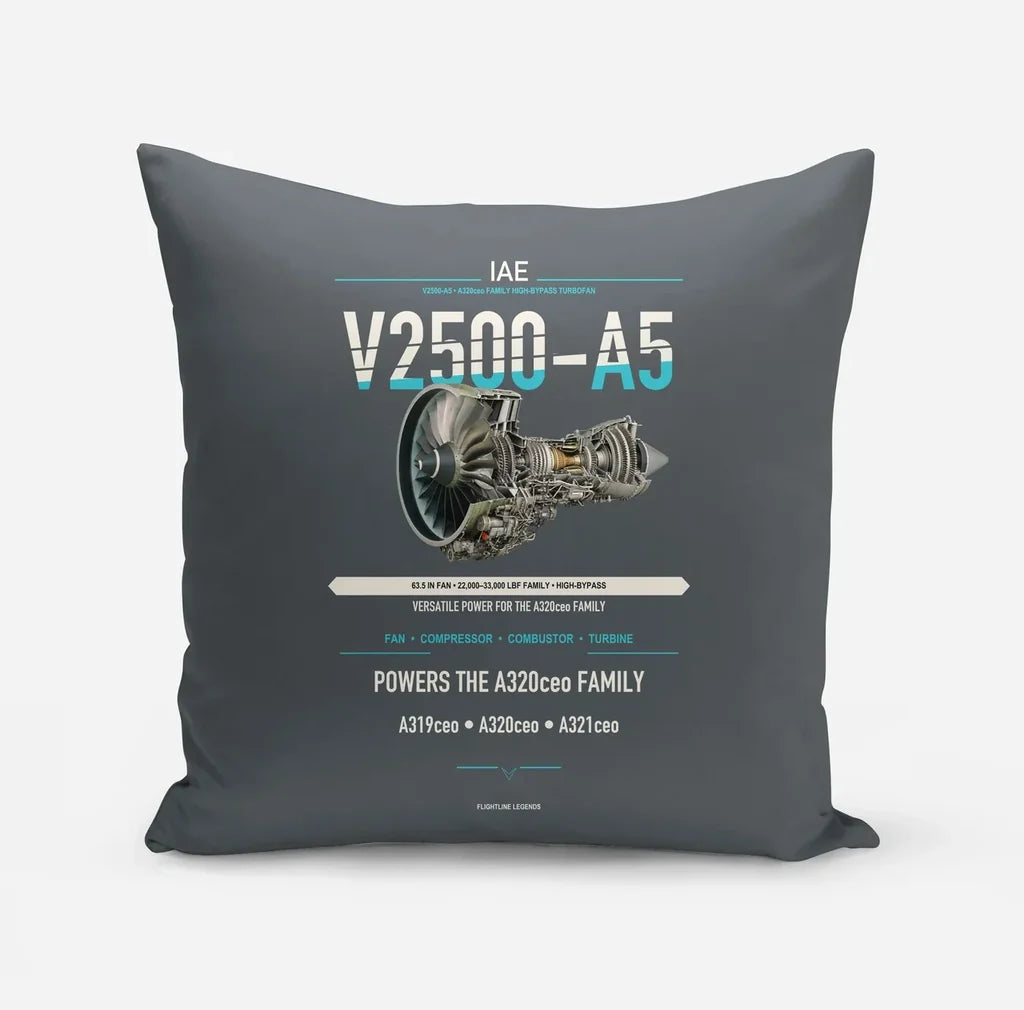 V2500-A5 design on gray pillow