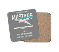 Thumbnail for Cessna Citation Mustang design on gray 1 piece coaster
