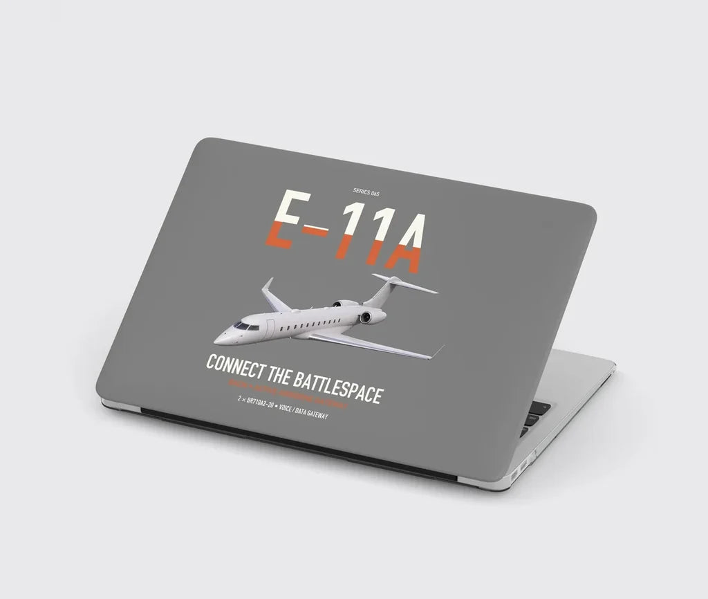 E-11A BACN design on gray MacBook case