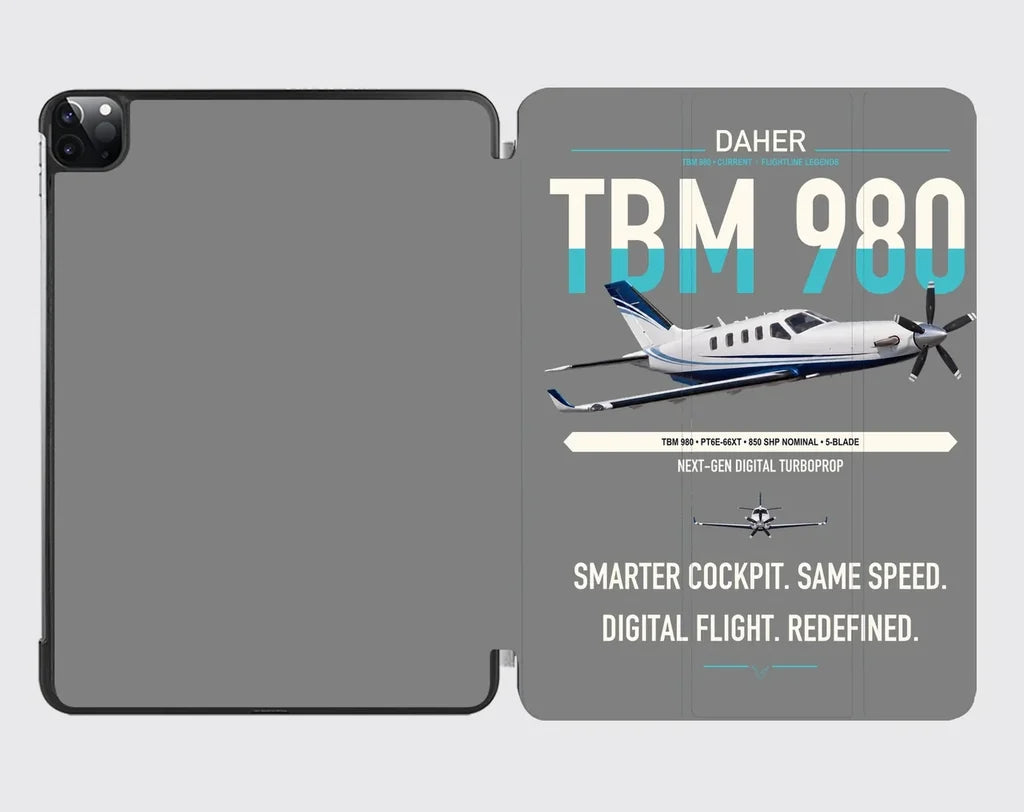 Daher TBM 980 design on gray ipad tablet case