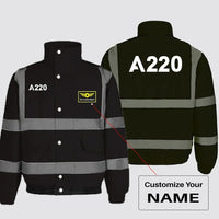 Thumbnail for A220 Flat Text Designed Reflective Winter Jackets - view 11