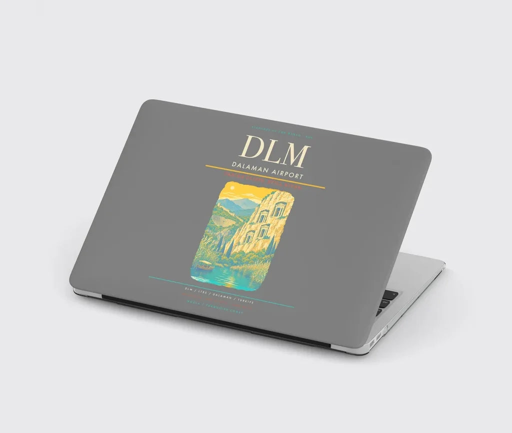 Dalaman Airport (DLM) design on gray MacBook case