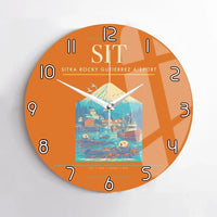 Thumbnail for Sitka Rocky Gutierrez Airport (SIT) design on orange no frame wall clock