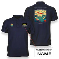Thumbnail for VINTAGE G4257 - The Dead Stick Contest - Double-Side Polo T-Shirt design on navyblue+name