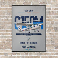 Thumbnail for Cessna 150M vertical canvas print - framed - light gray background