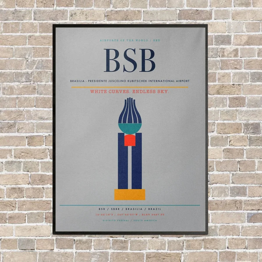 Brasilia - Presidente Juscelino Kubitschek International Airport BSB - Canvas Framed - Light Gray