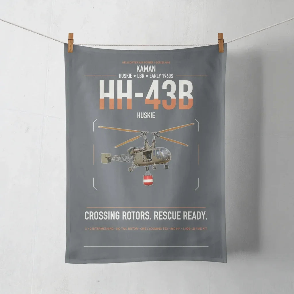 Kaman HH-43B Huskie design on gray towel