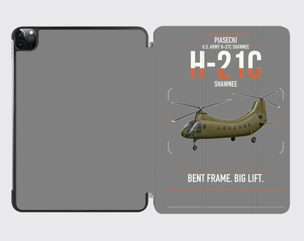 Piasecki H-21C Shawnee design on gray ipad tablet case