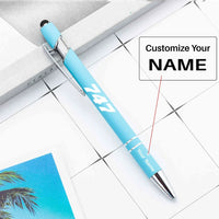 Thumbnail for Boeing 747 Flat Text touch pen - light blue with name